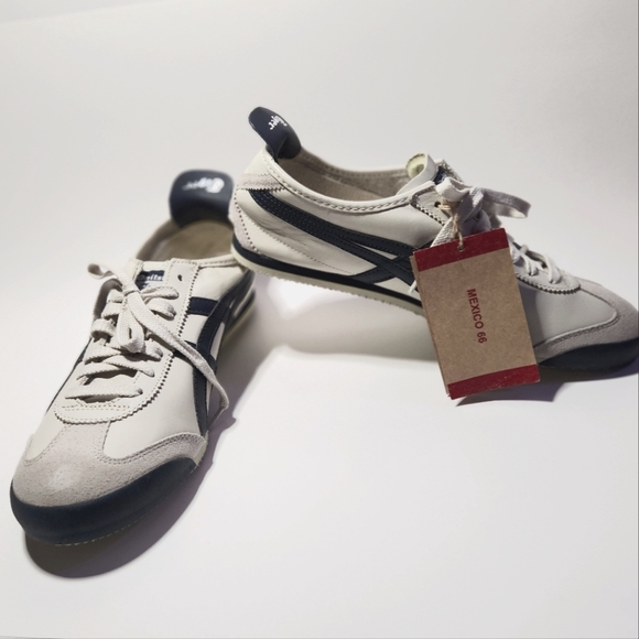 Onitsuka tiger men’s and women’s white and navy trainers - Picture 2 of 9